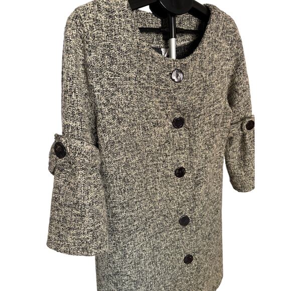 CMC Textured Button Front Coat Jacket M USA Tweed Knit Retro Minimalist - Picture 3 of 9